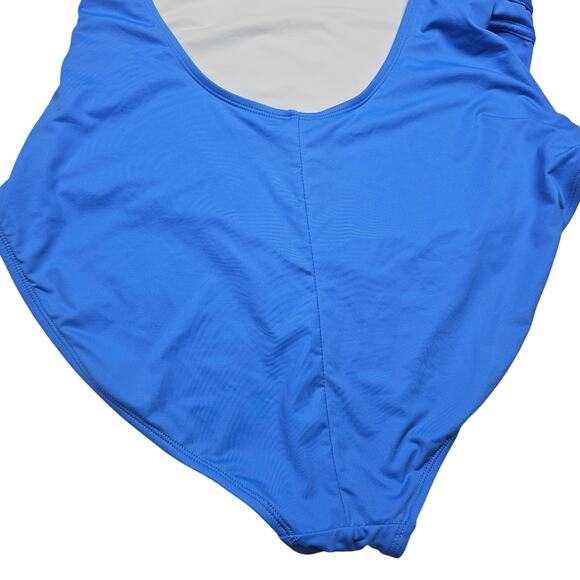 La Blanca Island Goddess Cross Back Mio One Piece Swimsuit Blue Women's 16 - Picture 5 of 8